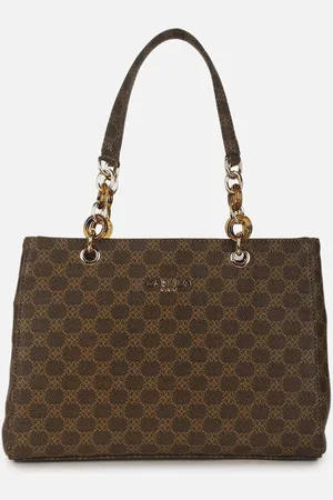 Carlton London Women Brand Logo Printed Structured Shoulder Bag