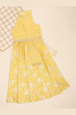 Pantaloons Girls Embroidered Cotton Ready to Wear Lehenga & Blouse & Dupatta