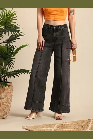 Mast & Harbour Women Wide Leg Light Fade Stretchable Jeans