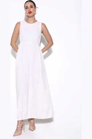 SHOWOFF Women Cotton Round Neck Sleeveless Maxi Dress