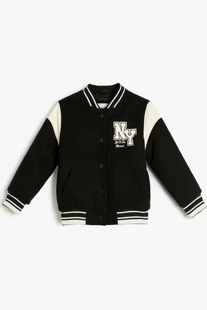 Koton Girls Mandarin Collar Varsity Jacket