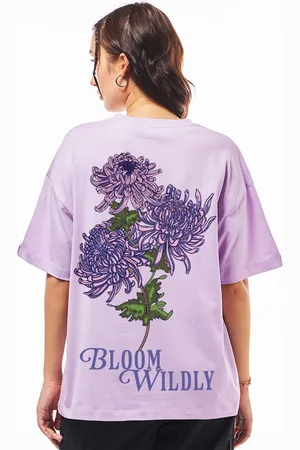 Bewakoof Women Graphic Printed Round Neck Pure Cotton Oversized T-shirt