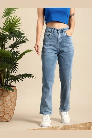 Mast & Harbour Women Straight Fit Light Fade Stretchable Jeans