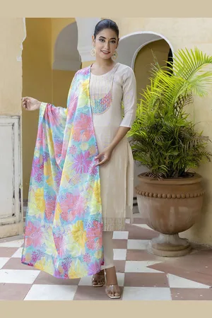 Navlik Women Ethnic Motifs Embroidered Regular Kurta with Trousers & With Dupatta