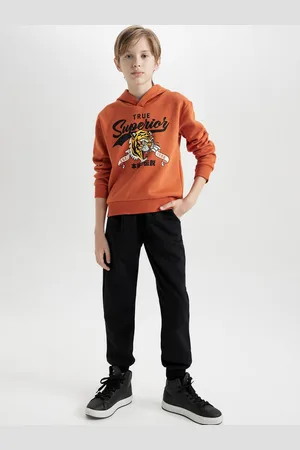 DeFacto Boys Hooded Printed Sweatshirt with Joggers