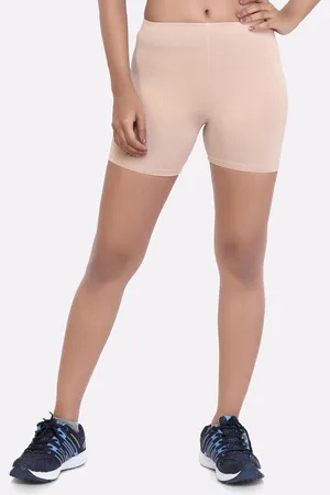 LAASA  SPORTS Women Beige Skinny Fit Training or Gym Sports Shorts