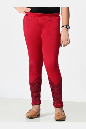 BAESD Girls Woolen Printed Ankle Length Leggings