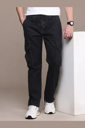 WROGN Men Relaxed Fit Light Fade Stretchable Cargo Jeans