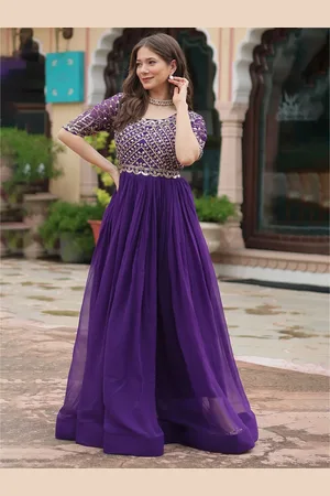 Kalini Women Embellished Embroidered Fit and Flare Maxi Dress