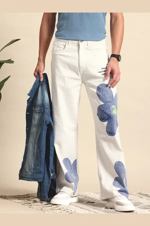 Mast & Harbour Men Wide Leg Printed Jeans