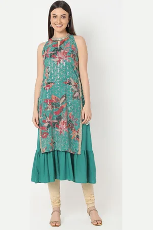 Ethnicity Women Ethnic Motifs Embroidered Keyhole Neck Kurta