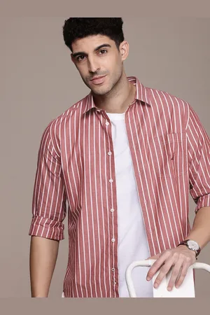 Nautica Men Smart Slim Fit Striped Pure Cotton Casual Shirt