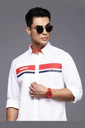 DUCATI Pure Cotton Striped Casual Shirt