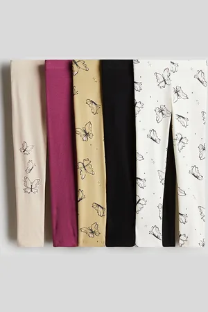 H&M Girls 5-Pack Cotton Leggings