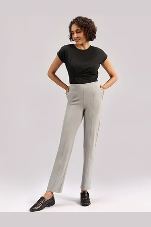 BlissClub Women Straight Fit High-Rise Pleated Trouser
