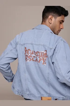 Roadster The Life Co. Typography Embroidered Pure Cotton Denim Truckers Jacket
