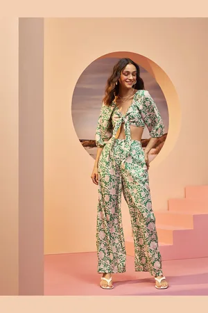 Mast & Harbour Printed Top and Trousers Co-Ord Set