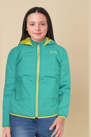 Allen Solly Girls Green Solid Padded Jacket