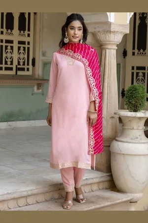 Navlik Women Embroidered Regular Sequinned Kurta with Trousers & With Dupatta
