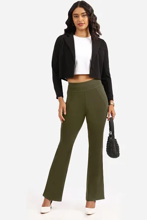 BlissClub Women High-Rise Flared Regular Trousers