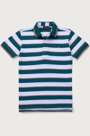 Gini and Jony Boys Striped Polo Collar Cotton T-shirt