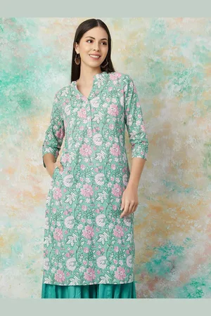 Lifestyle Women Floral Printed Flared Sleeves Sequinned Anarkali Kurta