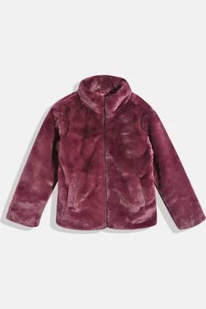 Allen Solly Girls Faux Fur Trim Tailored Jacket