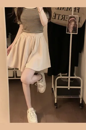 HERE&NOW Women Solid A-Line Above Knee Flared Casual Mini Skirt