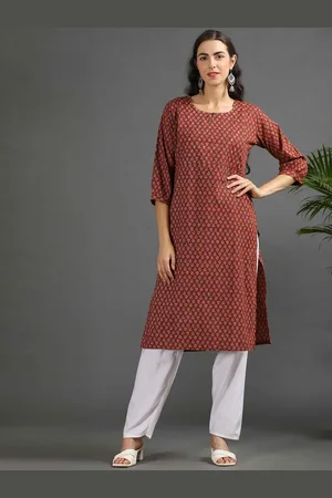 Goldstroms Floral Printed Cotton Maternity Straight Kurta