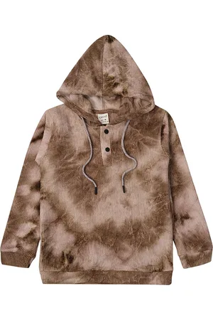 CAVIO Boys Abstract Printed Hooded Pullover Cotton Sweatshirt