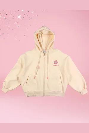 CUTECUMBER Girls Hooded Long Sleeves Front-Open Sweatshirt