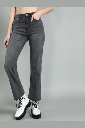 Guti Women Straight Fit High-Rise Light Fade Stretchable Jeans