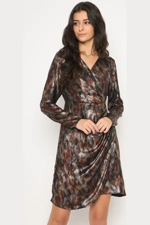 MADAME Women Abstract Printed Wrap Dress