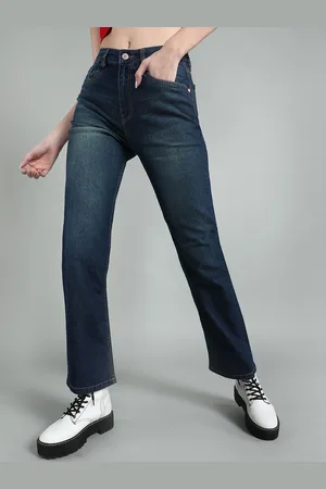 Guti Women Straight Fit Light Fade Stretchable Jeans