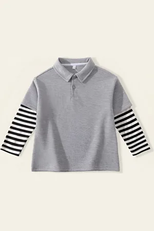 LULU & SKY Boys Solid Polo Collar Cotton T-shirt