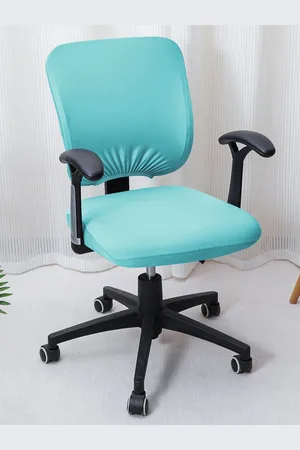 HOKIPO Blue 140 GSM Stretchable Office Chair Cover