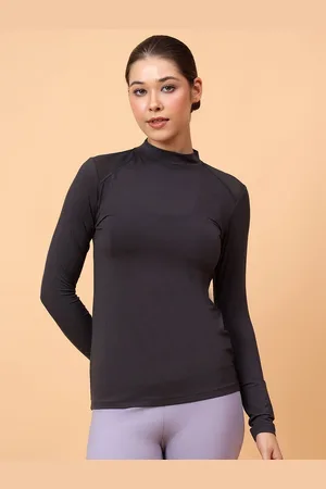 Fitkin Women Shoulder Net Panel Tshirt