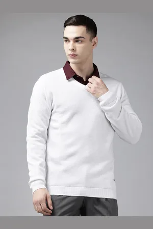 Park Avenue Self Design V-Neck Sweater