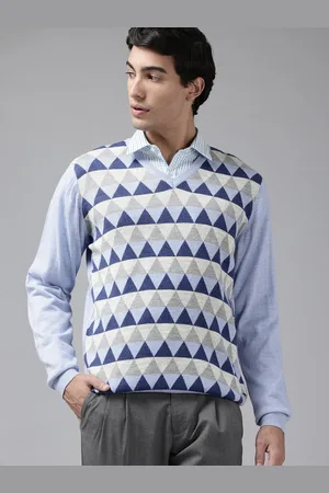 Park Avenue Argyle Printed V-Neck Pullover
