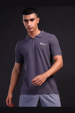 TECHNOSPORT Men Polo Collar Antimicrobial Slim Fit T-shirt