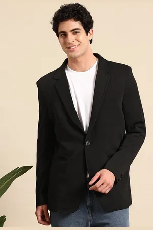 Mast & Harbour Notched Lapel Single-Breasted Textured Blazer