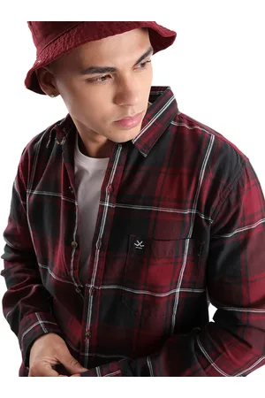 WROGN Men Comfort Tartan Checks Opaque Checked Casual Shirt