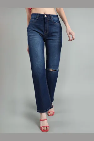 Guti Women High-Rise Slash Knee Stretchable Jeans