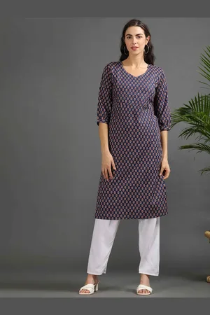 Goldstroms Floral Printed Cotton Maternity Straight Kurta