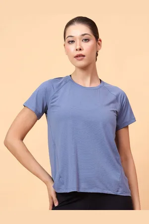 Fitkin Women Self Stripe Round Neck T-shirt