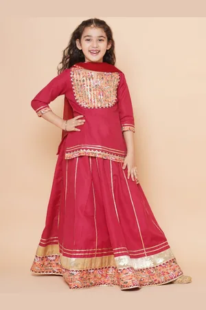 Bhama Girls Gotta Patti Cotton Ready to Wear Lehenga & Blouse With Dupatta