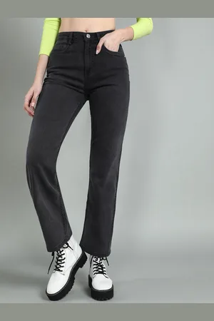 Guti Women Straight Fit High-Rise Stretchable Jeans