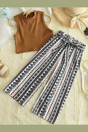 LULU & SKY Girls Top with Palazzos