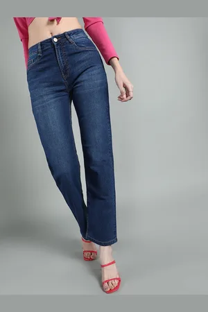 Guti Women Mid-Rise Straight Fit Stretchable Jeans