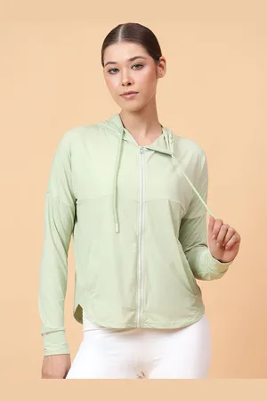 Fitkin Women Lightweight Self Design Hooded Jacket